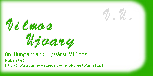 vilmos ujvary business card
